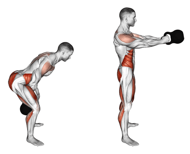 Kettlebell swing Kettlebell swing — exercice musculation