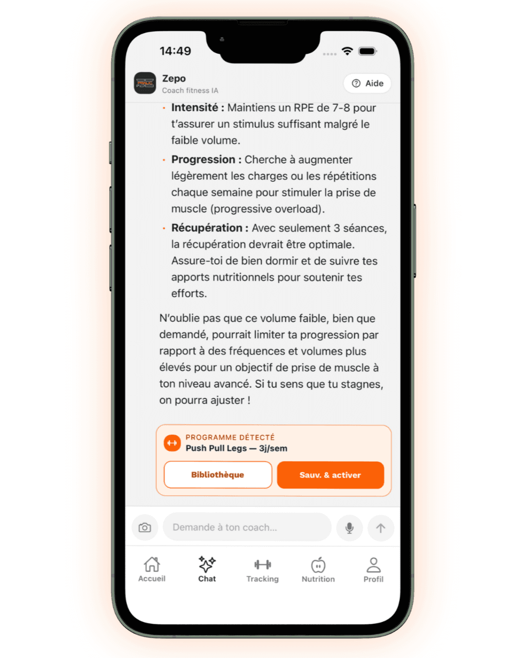 Conversation avec Zepo dans l’app Zepraug