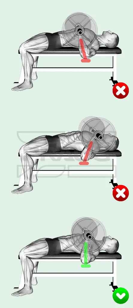 Position des avant-bras au développé couché : avant-bras inclinés à éviter et avant-bras verticaux