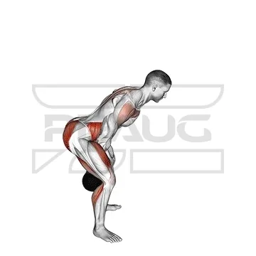 Animation du kettlebell swing : le bassin recule et la kettlebell passe entre les genoux, puis l’extension des hanches la projette à hauteur des épaules, dos droit et tête alignée.