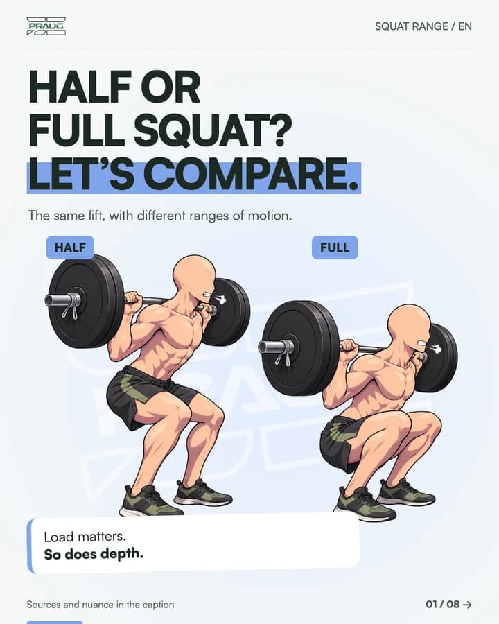 Carousel cover: Full or half squats: how much range of motion?