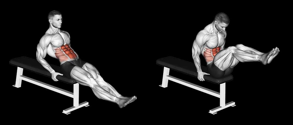 Relevés de jambes assis sur un banc