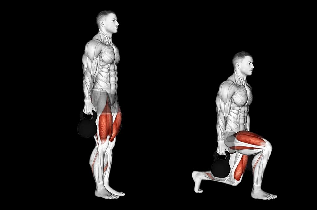 Fentes avec kettlebell